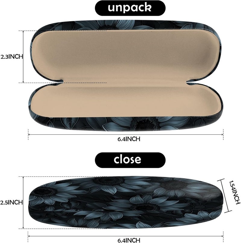 Cabreche Glasses Case Hard Shell Eyeglass Portable Glasses Eyeglasses Holder Box with Cleaning Cloth Women Girls Men Cute - Image 2